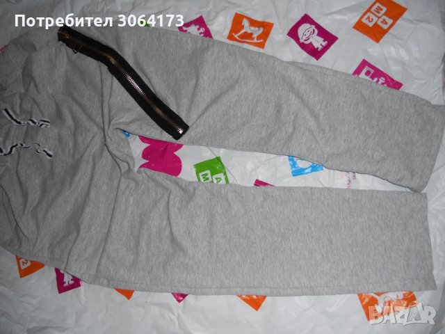 Мъжки Спортен панталон 7/8  сив памукк размер М, снимка 1 - Дънки - 32782962