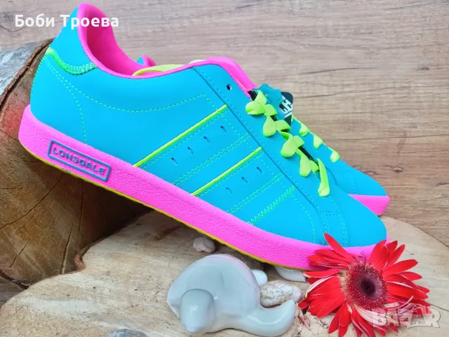 Дамски Lonsdale Кожени Маратонки Leyton Leather, снимка 2 - Маратонки - 50366223