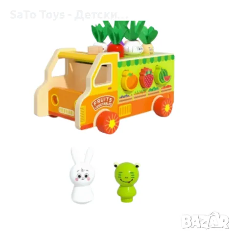 Дървен монтесори сортер,камионче, снимка 3 - Образователни игри - 50021159