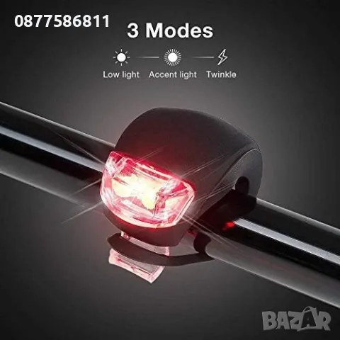 НОВ LED СТОП/ФАР ЗА  КОЛЕЛО ТРОТИНЕТКА.ЛЕД СОС СВЕТЛИНА/SOS ФАРЧЕ ЗА ТУРИСТИ. КЪМПИНГ СВЕТЛИНА STOP, снимка 3 - Аксесоари за велосипеди - 25247737