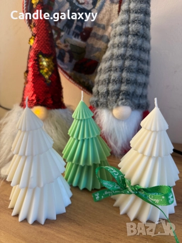 Коледна Елха- свещ, снимка 2 - Декорация за дома - 52583786