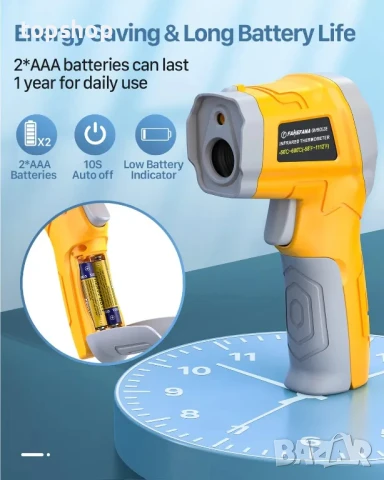 НОВ с батерии Инфрачервен Безконтактен термометър GM9053E -50°C ~ 600°C, снимка 7 - Гедорета - 50542337