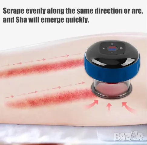 Интелигентен Mасажор с Вендуза с Висока Степен Засмукване на Кожата Електростимулация и Ексфолиация, снимка 4 - Масажори - 47718114