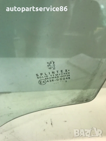 Предно ляво стъкло на прозорец за врата за Peugeot 307 (2004) 43R-00048, снимка 2 - Части - 53618641
