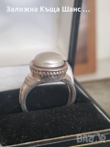 Стар сребърен пръстен 925 проба с перла 