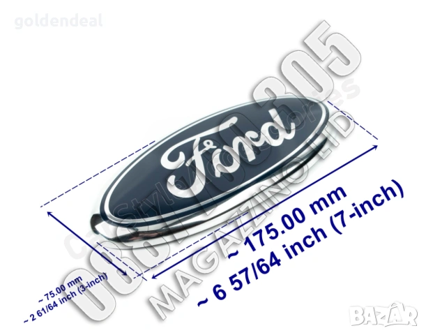 Емблема Форд Фиеста МК6 МК7 за Преден Капак Черупка Алуминиева, снимка 2 - Аксесоари и консумативи - 53755259