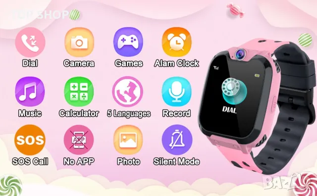 PTHTECHUS Смарт часовник,музикален плейър,16 игри,калкулатор,двупосочно обаждане,аларма,камера, снимка 4 - Смарт гривни - 49156997