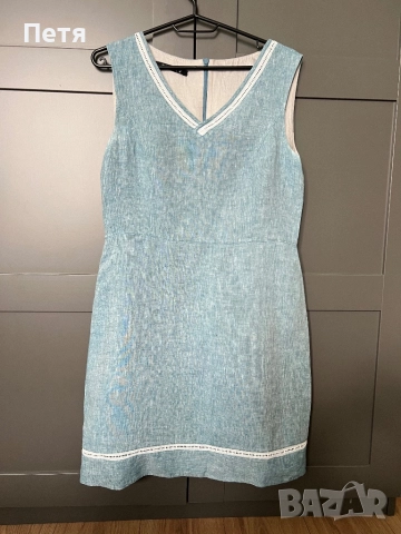 Ленена рокля Дика синя