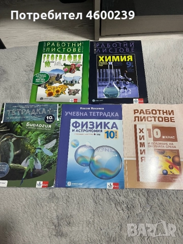 Учебници и тетрадки 10 клас, снимка 1
