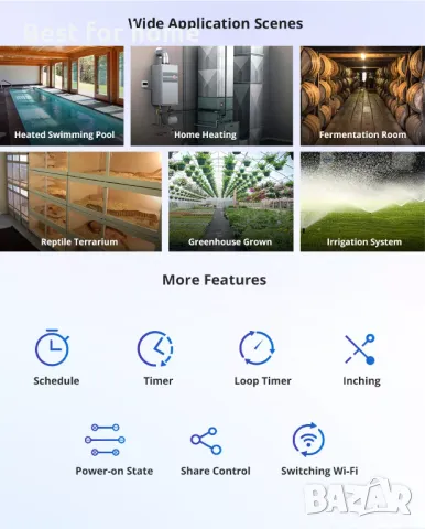 Смарт Wifi превключвател Sonoff TH Elite THR316D + SONOFF WTS01 – сензор за температура, снимка 3 - Други - 49031519