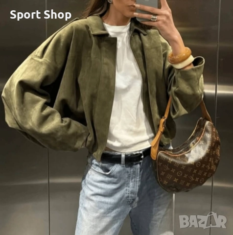 Дамско яке бомбър с ефект на велур , снимка 5 - Якета - 52867321