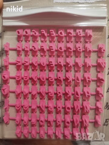 Ръкописни латиница азбука букви числа цифри символи Щампа печат надпис за сладки и бисквитки фондан