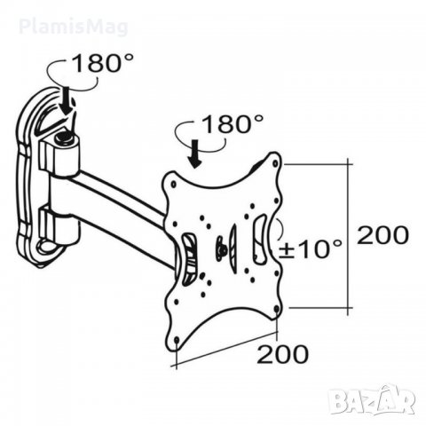 Въртяща Стойка за Телевизор 14-42" инча THUNDER L311N, с подвижно рамо, до 30кг, снимка 2 - Стойки, 3D очила, аксесоари - 34158597