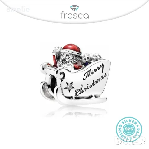 Коледни талисмани Fresca по модел тип Пандора Pandora с печати S 925 Christmas Collection, снимка 11 - Гривни - 48278831