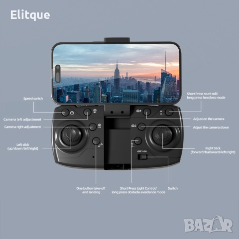 WIFI FPV професионален мини RC сгъваем дрон със 1080px камера, снимка 11 - IP камери - 52895223