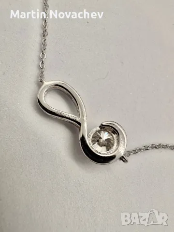 Сребърна гривна с мойсанит (Диамант) 1 карат, снимка 4 - Гривни - 49935532