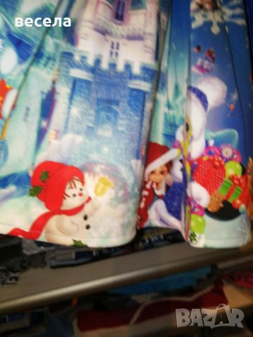 Прекрасна синя рокля със замък от леденото кралство, дядо Коледа, снежен човек, Снежанка, снимка 3 - Детски рокли и поли - 38946543