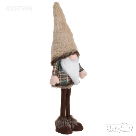 Коледна фигура - джудже с кафяви крака, кафяво карирано палто, снимка 2 - Декорация за дома - 52392814