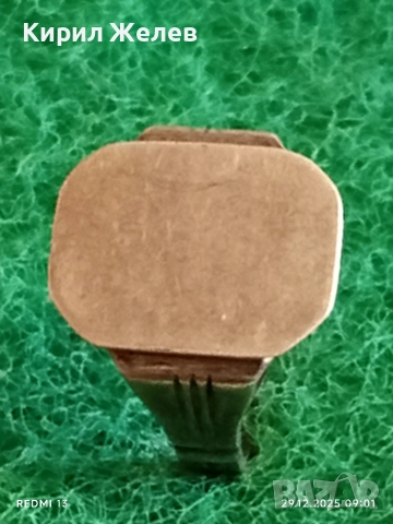 Винтидж сребърен пръстен масивен тип сигнет Английски стил 51798, снимка 7 - Пръстени - 52925022