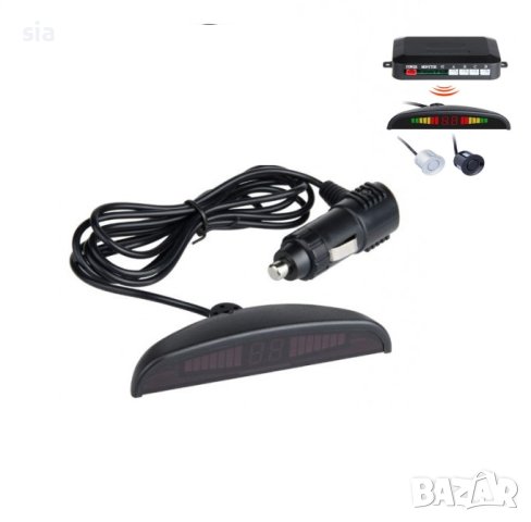 Безжичен Парктроник, Parking sensor с 4 черни сензора и дисплей , снимка 4 - Аксесоари и консумативи - 27909226