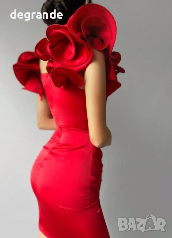 Официален модел сатенена рокля налична в бяло синьо и червено , снимка 4 - Рокли - 51377791