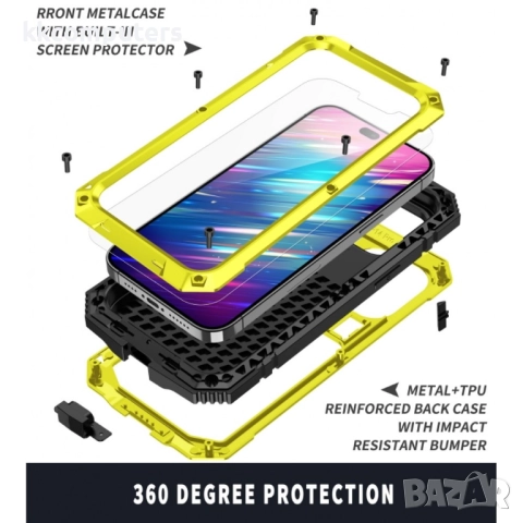 Apple iPhone 14 Pro Max R-JUST Удароустойчив/Водоустойчив Калъф и Протектор, снимка 7 - Калъфи, кейсове - 52704374