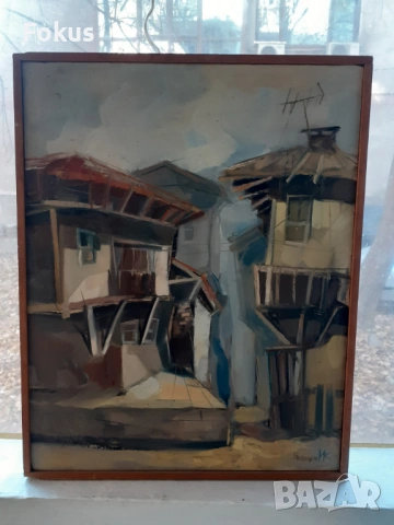 Майсторска българска картина масло платно подписана датирана