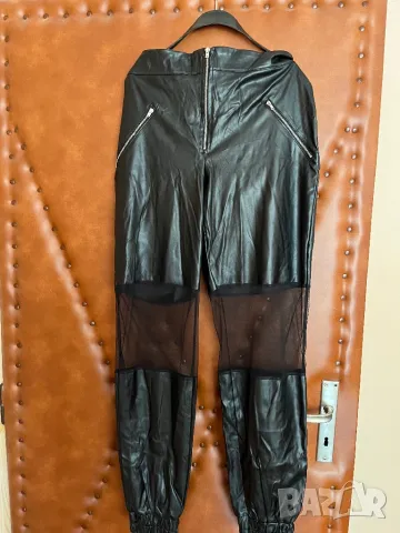 Кожен панталон с висока талия