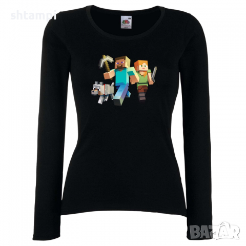 Дамска тениска Minecraft 1 майнкрафт Minecraft,Игра,Забавление,подарък,Изненада,Рожден Ден., снимка 2 - Тениски - 36520755