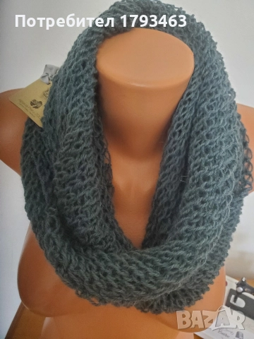 Ръчно плетен кръгъл шал и шапка, снимка 5 - Шалове - 31089827