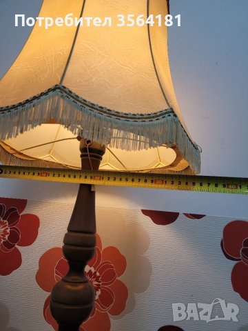  НАМАЛЕНА Настолна лампа с шапка от естествена кожа , снимка 14 - Настолни лампи - 39355658