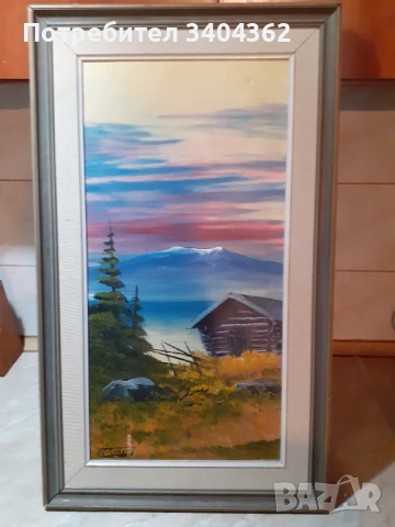 Авторска картина масло на платно с рамка - подпис