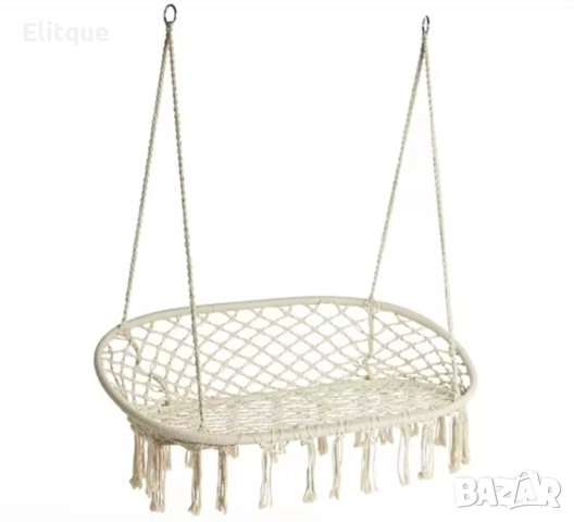 Двойна бежова градинска люлка за двама с възглавници, снимка 17 - Други стоки за дома - 52862515