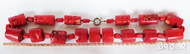 Антикварна Огърлица от Огромни Естествени Корали. Тегло 1.035 кг!, снимка 2 - Колиета, медальони, синджири - 41147175