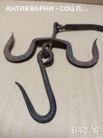 Стар Ръчно Кован Ченгел За Дране На Животни. , снимка 5 - Антикварни и старинни предмети - 52566420