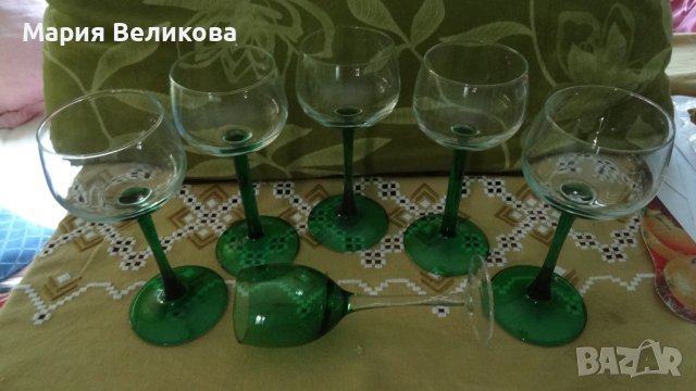 Чаши,цветно стъкло 5+1 брой, снимка 1 - Чаши - 41654463