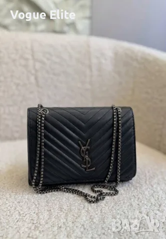 Дамска чанта Saint Laurent черна с верижка