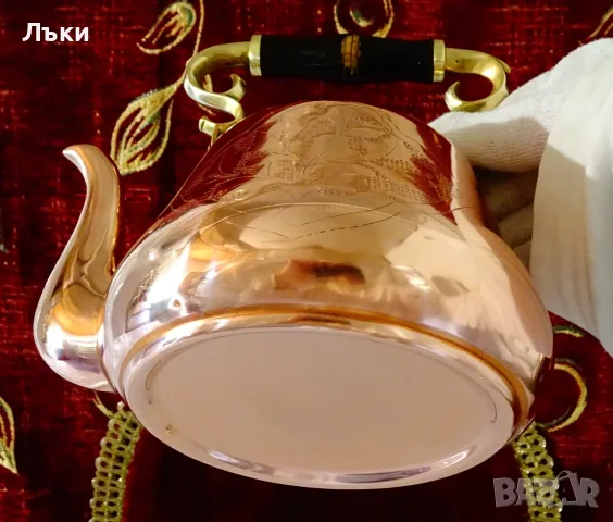 Меден чайник,чиста червена мед,приказен. , снимка 10 - Антикварни и старинни предмети - 55837089