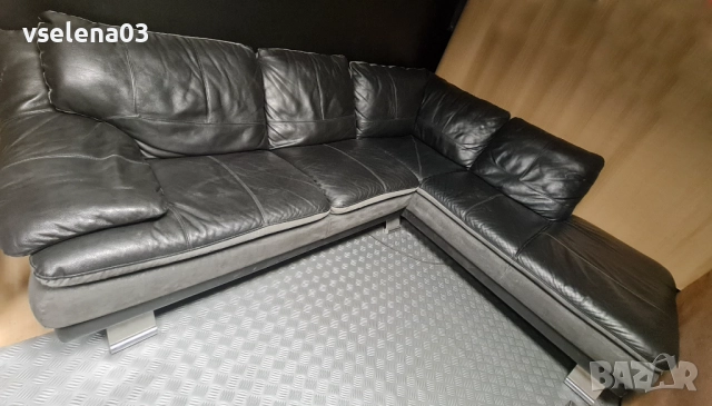 Ъглов диван естествена кожа, снимка 4 - Дивани и мека мебел - 51501722