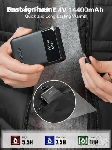 Отопляем елек унисекс UNBON със супермощна батерия 14400mAh, снимка 4 - Якета - 48486119