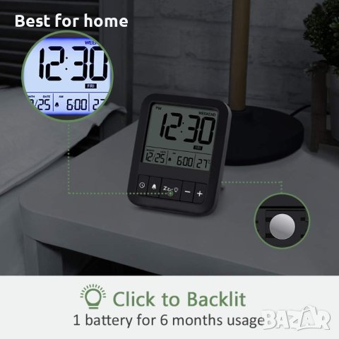 LIORQUE Дигитален часовник с термометър и аларми, снимка 5 - Друга електроника - 42073141