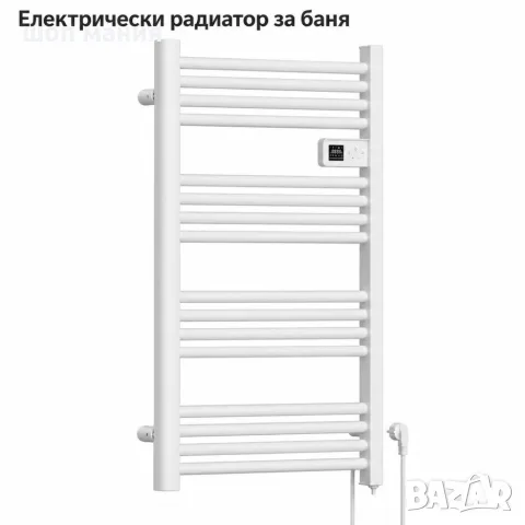 Електрически радиатор за баня 500W с термостат, дисплей, таймер и 16 нагревателни тръби, IP24