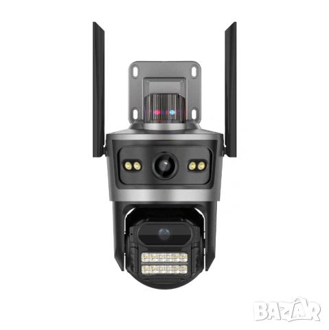 Двойна соларна безжична въртяща камера TQ11 ICSee 4G 12MP iCSee сим карта, снимка 2 - Други - 53826675