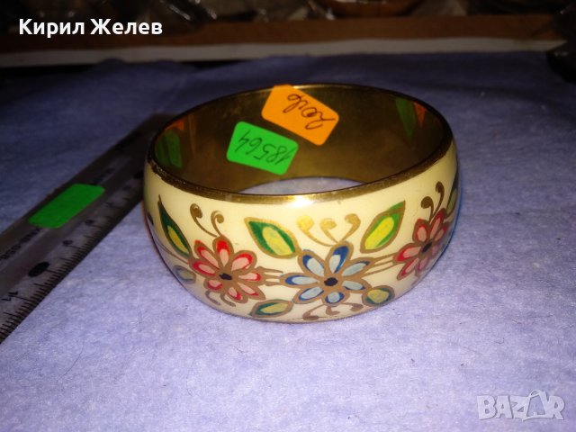 БРОНЗИРАНА РЪЧНО ФЛОРАЛНО ИЗРИСУВАНА ВИНТИДЖ - АРТ ГРИВНА 16710, снимка 7 - Гривни - 41267948