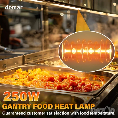 HeatingLux 250W портални лампи с обвивка за храна, нагревателна лампа 118 мм R7s, снимка 2 - Други - 50576526