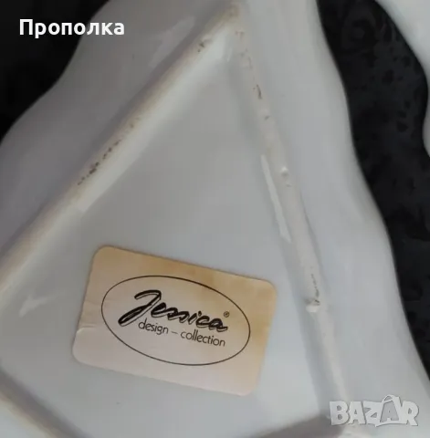 Ретро Коледен комплект, 4 части - кошничка и чинийки с елхички, снимка 18 - Чинии - 48070414