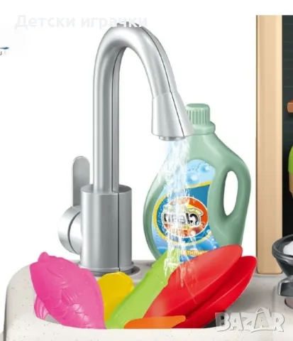Детска кухня с течаща вода 75см, със светлини и звуци, 63ч , снимка 2 - Образователни игри - 48697487