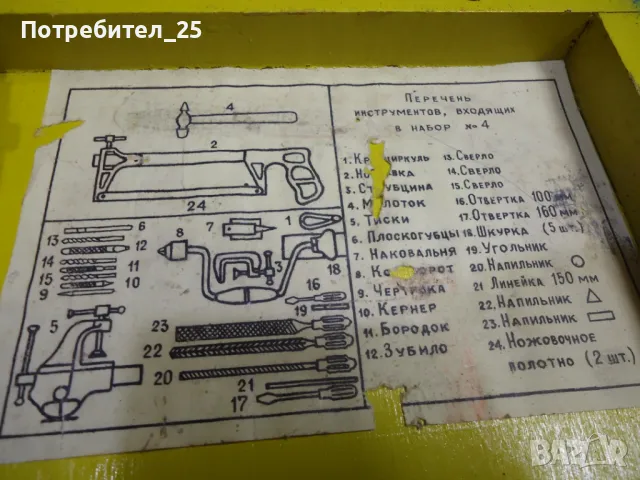 Ретро комплект шлосерски инструменти (млад техник), снимка 4 - Антикварни и старинни предмети - 48836734