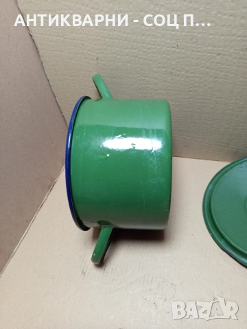 Соц Стара Емайлирана Тенджера. , снимка 8 - Антикварни и старинни предмети - 51781513