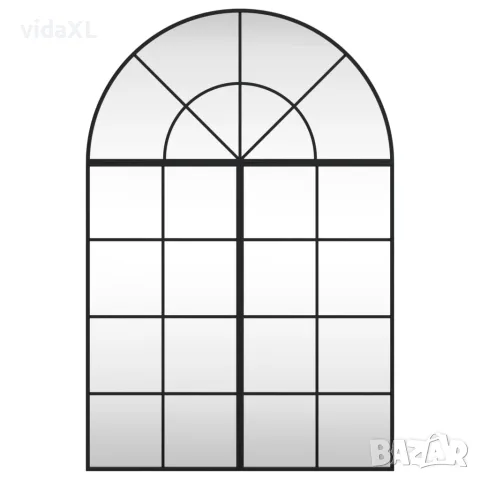 vidaXL Стенно огледало, черно, 80x120 см, арка, желязо, снимка 3 - Огледала - 56146718